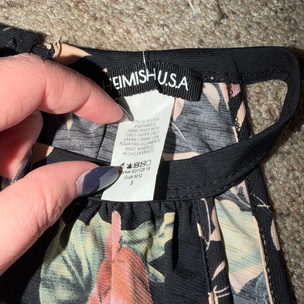 HEIMISH USA Black and Floral Halter Dress - Picture 2 of 2